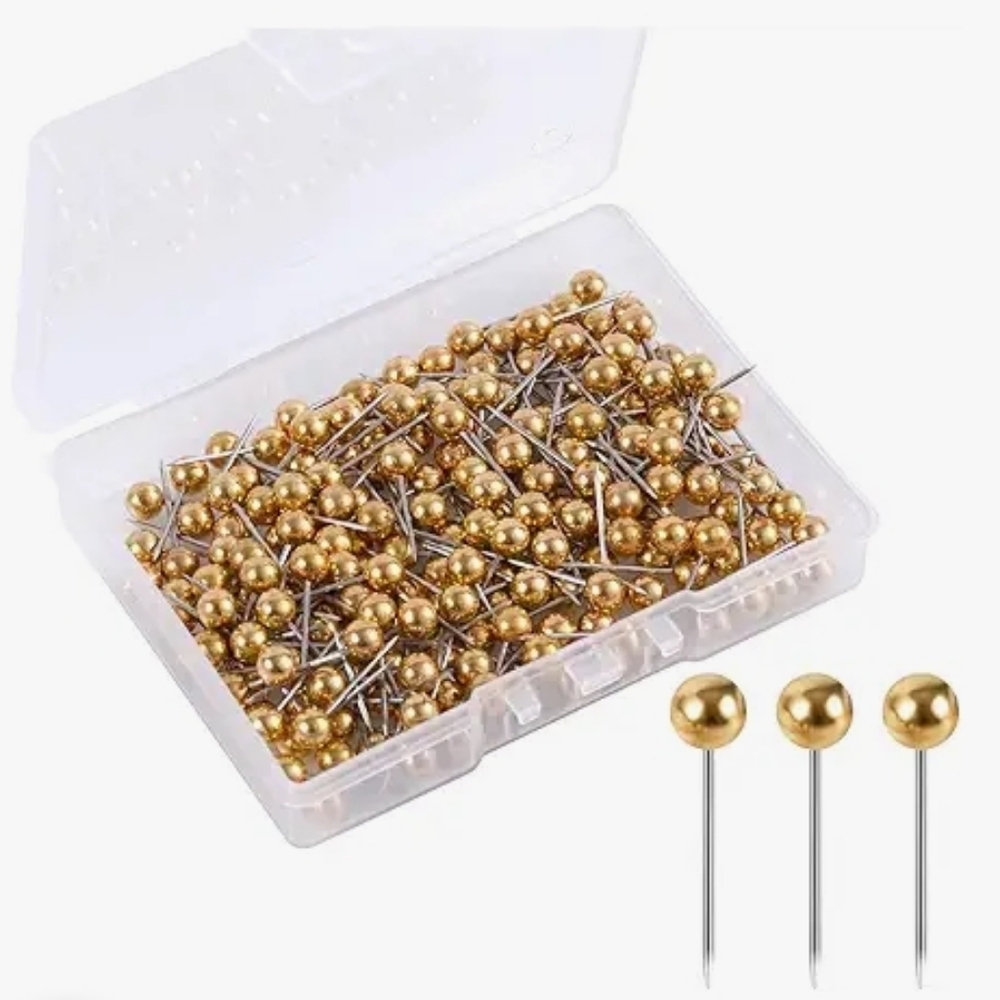 Gold-Head Straight Pins - Boxed Pack